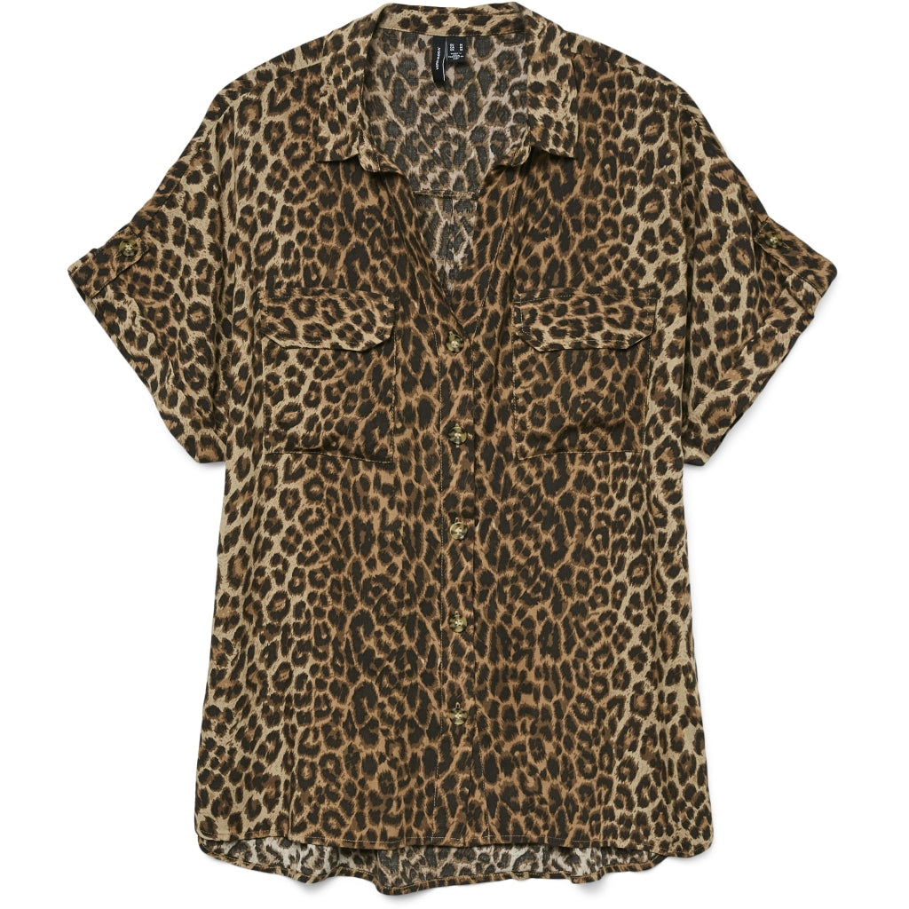 VERO MODA dame skjorte VMBUMPY - Silver Mink LEOPARD