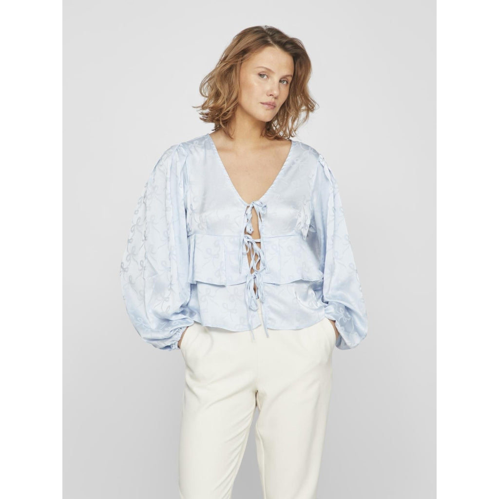 VILA dame bluse VIMALUNA - Kentucky blue