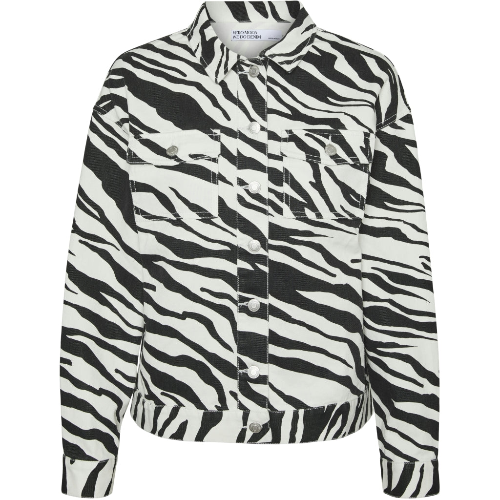 Vero Moda dame jakke VMBELLE - Bright White Black Zebra Vero Moda dame jakke VMBELLE - Bright White Black Zebra