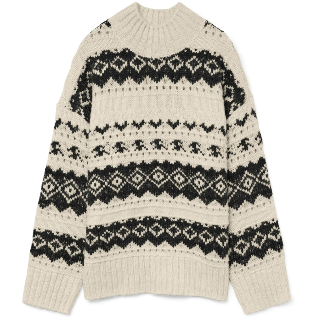 Vero moda dame strik trøje VMAMPLE - Birch BLACK