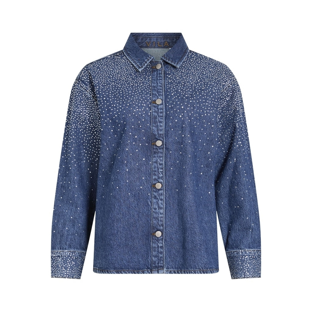 Vila dame denimskjorte VIPAL - Medium blue denim