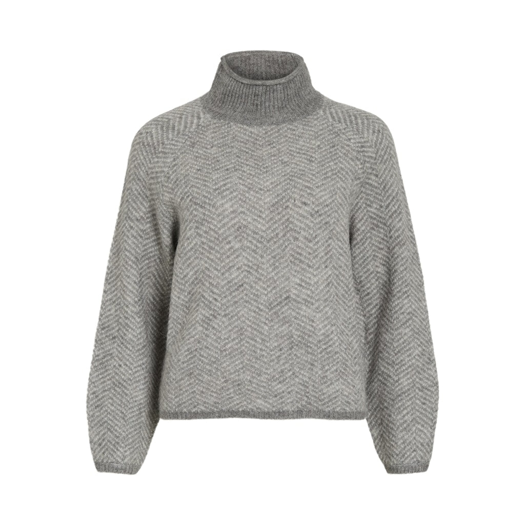 Vila dame strik VILORY - Medium grey melange
