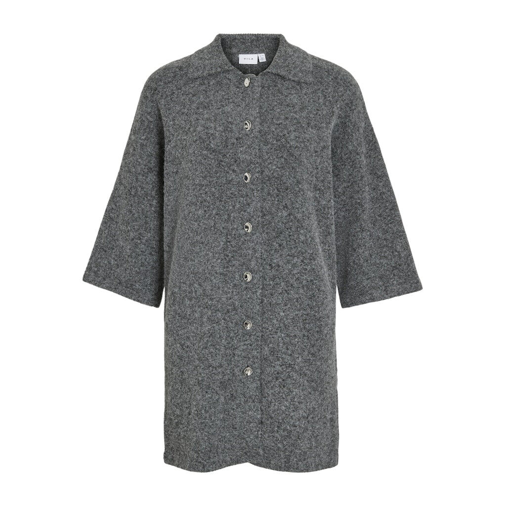 Vila dame strik kjole VILAURI - Medium grey melange