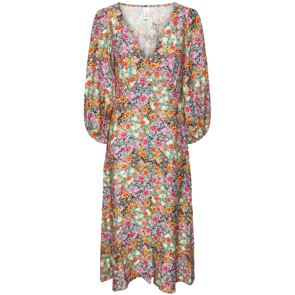 YAS dame kjole YASFLOWERFIELD - Black Flowerfield