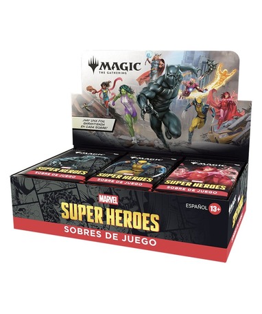 Magic: The Gathering Marvel Super Heroes Play Booster display på spansk Magic: The Gathering Marvel Super Heroes Play Booster display på spansk