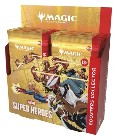 Magic: The Gathering Marvel Super Heroes Collector Booster display på fransk