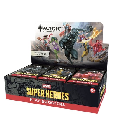 Magic: The Gathering Marvel Super Heroes Play Booster display på engelsk