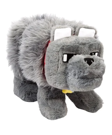 Minecraft grå ulv bamse 20 cm - Med lyd